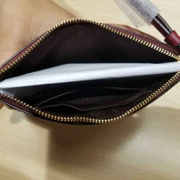 Coach Cherry Signature Leather Wristlet - Picture 3 of 4